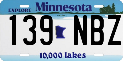 MN license plate 139NBZ