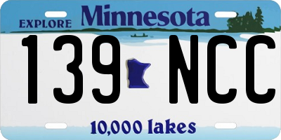 MN license plate 139NCC