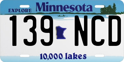 MN license plate 139NCD
