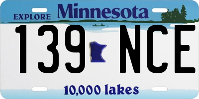 MN license plate 139NCE
