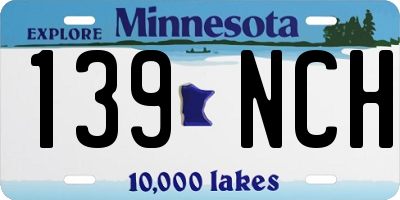 MN license plate 139NCH