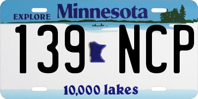 MN license plate 139NCP