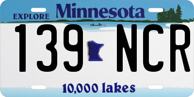 MN license plate 139NCR