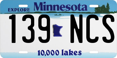 MN license plate 139NCS