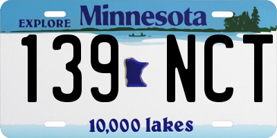 MN license plate 139NCT