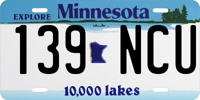 MN license plate 139NCU