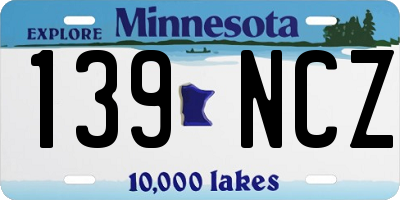 MN license plate 139NCZ