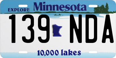 MN license plate 139NDA