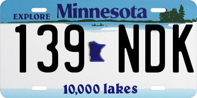 MN license plate 139NDK
