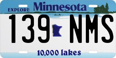 MN license plate 139NMS