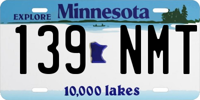 MN license plate 139NMT