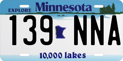 MN license plate 139NNA