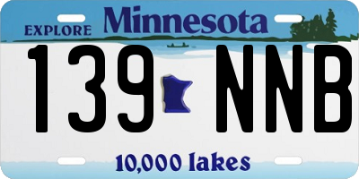 MN license plate 139NNB