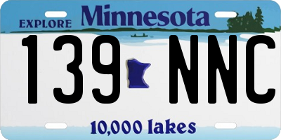 MN license plate 139NNC