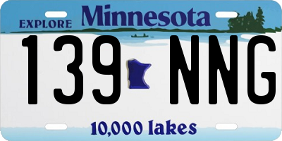 MN license plate 139NNG