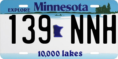 MN license plate 139NNH