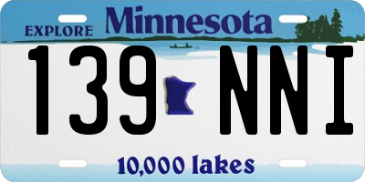 MN license plate 139NNI