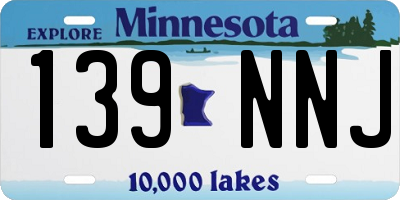 MN license plate 139NNJ