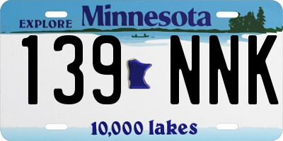 MN license plate 139NNK