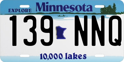 MN license plate 139NNQ