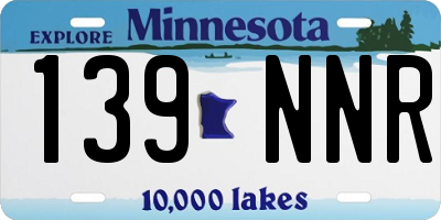 MN license plate 139NNR