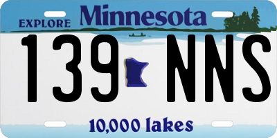 MN license plate 139NNS