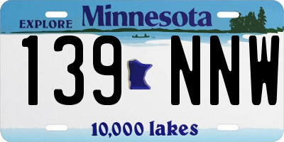 MN license plate 139NNW