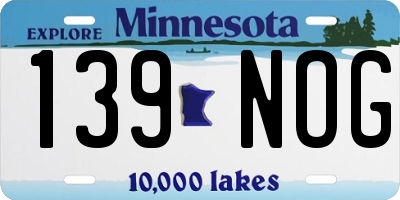 MN license plate 139NOG