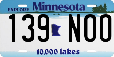 MN license plate 139NOO