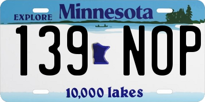 MN license plate 139NOP