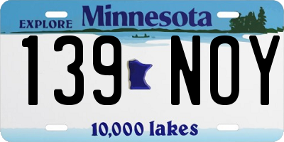 MN license plate 139NOY