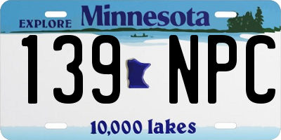 MN license plate 139NPC