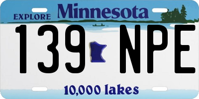 MN license plate 139NPE