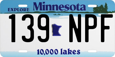 MN license plate 139NPF