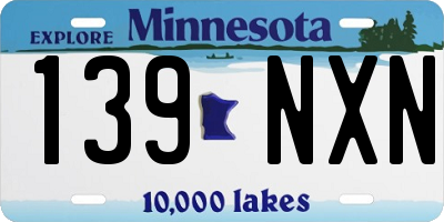 MN license plate 139NXN