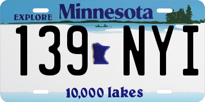 MN license plate 139NYI