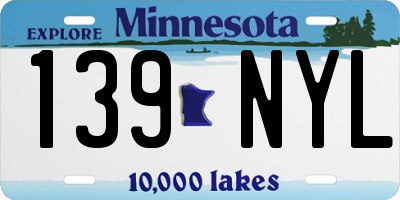 MN license plate 139NYL