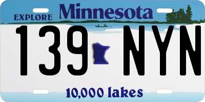 MN license plate 139NYN