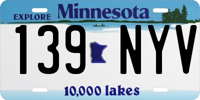 MN license plate 139NYV
