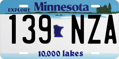 MN license plate 139NZA