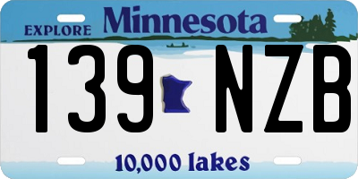 MN license plate 139NZB