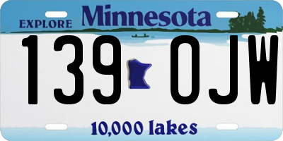 MN license plate 139OJW