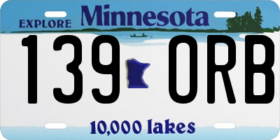 MN license plate 139ORB