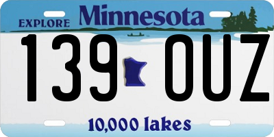 MN license plate 139OUZ