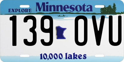 MN license plate 139OVU
