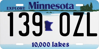 MN license plate 139OZL