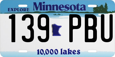 MN license plate 139PBU