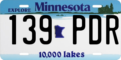 MN license plate 139PDR