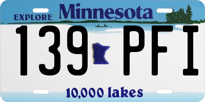 MN license plate 139PFI