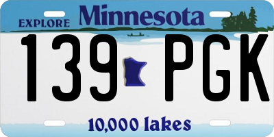 MN license plate 139PGK